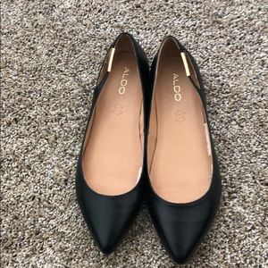 Black Leather Aldo Flats - Size 9